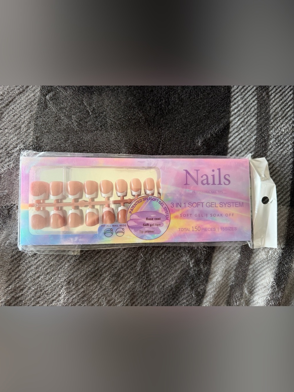3-in-1 Soft Gel System Nude French Tip Press-On Short Square Shape